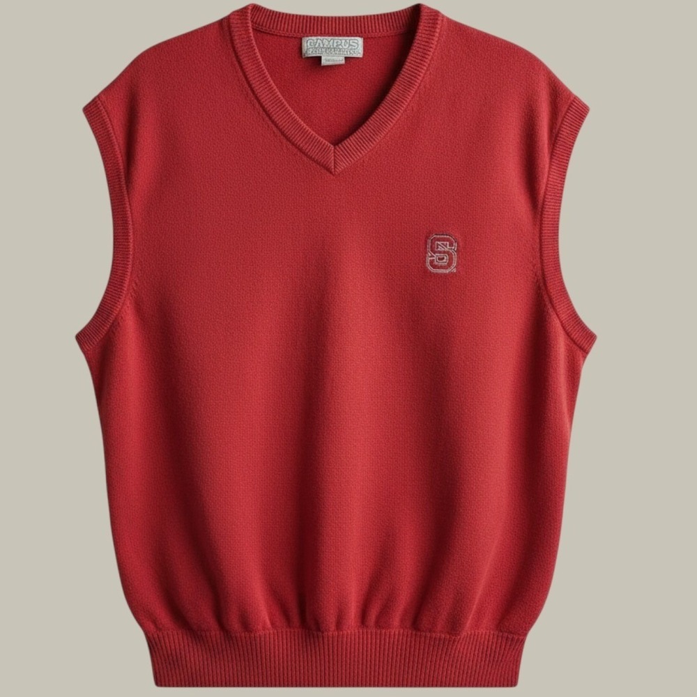 Vintage NC State Sweater Vest Size L Campus Specialities Preppy